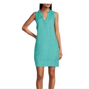 Tommy Bahama Ruffle Split V-Neck Sleeveless Side Pocket Dress (AZUR MAR)
